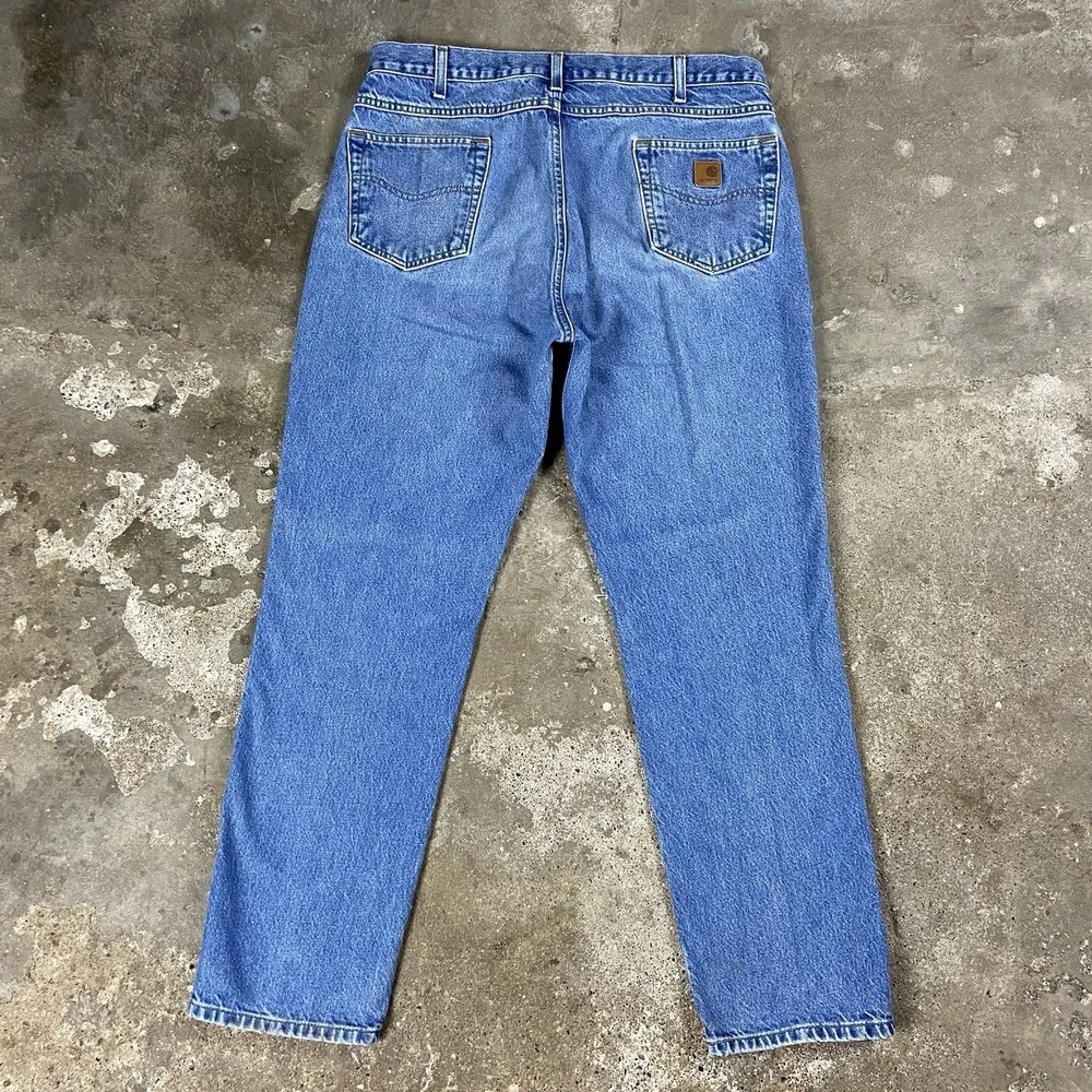 Vintage Carhartt Jeans Size 40x32 Blue Denim Medium Wash Traditional Fit Work